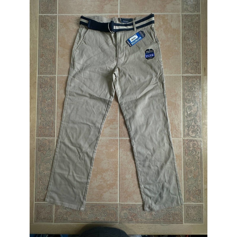NAUTICA School Uniform  Khaki Adjustable  Waist Boys  20‎ Regular New !